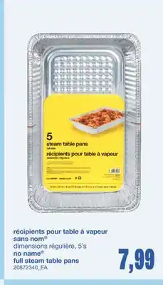 Wholesale Club RÉCIPIENTS POUR TABLE À VAPEUR, 5's offer