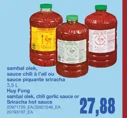 Wholesale Club SAMBAL OLEK, SAUCE CHILI À L'AIL OU SAUCE PIQUANTE SRIRACHA offer