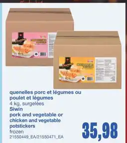 Wholesale Club QUENELLES PORC ET LÉGUMES OU POULET ET LÉGUMES offer