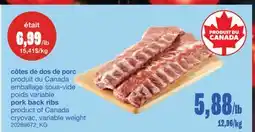 Wholesale Club CÔTES DE DOS DE PORC, 12,96/KG offer