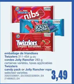 Wholesale Club EMBALLAGE DE FRIANDISES TWIZZLERS 311-454 G OU CORDES JOLLY RANCHER 283 G offer