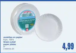 Wholesale Club ASSIETTES EN PAPIER 9 PO, 100'S offer