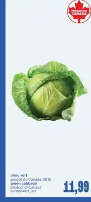 Wholesale Club CHOU VERT, 50 LB offer