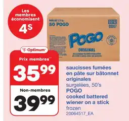 Wholesale Club SAUCISSES FUMÉES EN PÂTE SUR BÂTONNET ORIGINALES, 50'S offer