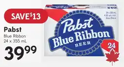 Sobeys Pabst Blue Ribbon offer