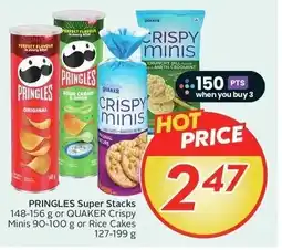 Sobeys Pringles super stacks or quaker crispy minis or rice cakes offer
