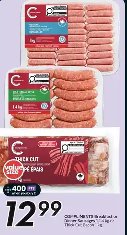 Sobeys Compliments breakfast or dinner sausages offer