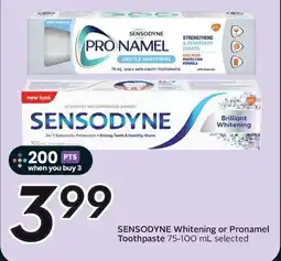 Sobeys Sensodyne whitening or pronamel toothpaste offer
