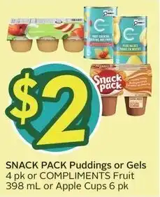 Sobeys Snack pack puddings or gels offer