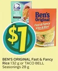 Sobeys Ben's original fast & fancy rice or taco bell offer