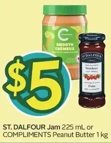 Sobeys St. Dalfour jam or compliments peanut butter offer