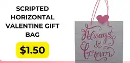 Dollarama Scripted horizontal valentine gift bag offer