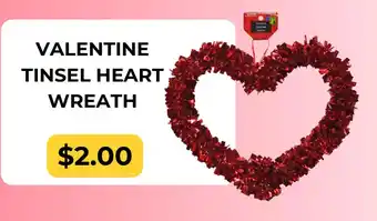 Valentine tinsel heart wreath