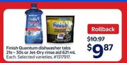 Walmart Finish Quantum Dishwasher Tabs or Jet-Dry Rinse Aid offer