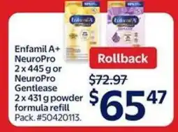 Walmart Enfamil A+ NeuroPro or NeuroPro Gentlease offer