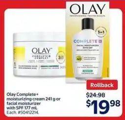 Walmart Olay Complete+ Moisturizing Cream or Facial Moisturizer offer