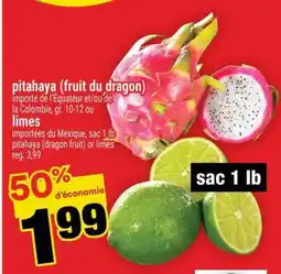 Super C pitahaya (fruit du dragon) ou limes offer