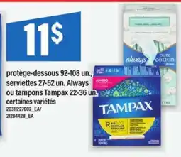 Maxi Always ou tampons Tampax offer