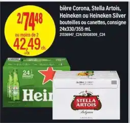 Maxi bière Corona, Stella Artois, Heineken ou Heineken Silver offer