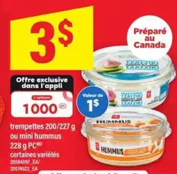 Maxi Trempettes ou Mini Hummus offer
