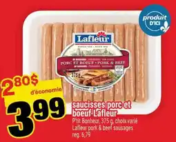 Super C SAUCISSES PORC ET BOEUF LAFLEUR offer