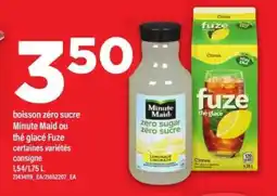 Maxi boisson zéro sucre Minute Maid ou thé glacé Fuze offer