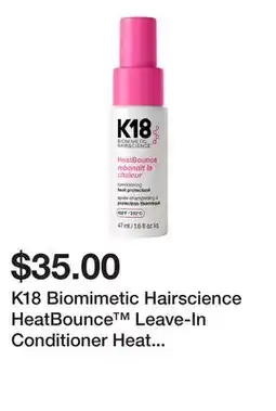 Sephora K18 Biomimetic Hairscience HeatBounce Leave-In Conditioner Heat Protectant offer