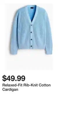 H&M Relaxed-Fit Rib-Knit Cotton Cardigan offer