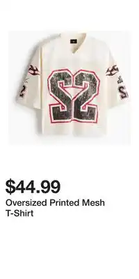 H&M Oversized Printed Mesh T-Shirt offer
