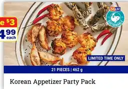 M & M Food Market Korean Appetizer Party Pack offer