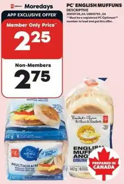 Real Canadian Superstore PC english muffuns offer