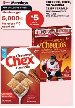 Real Canadian Superstore Cheerios, chex, or oatmeal crisp cereals offer