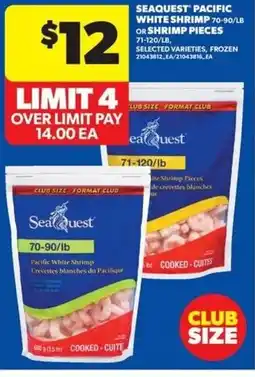 Real Canadian Superstore Seaquest pacific white shrimp offer
