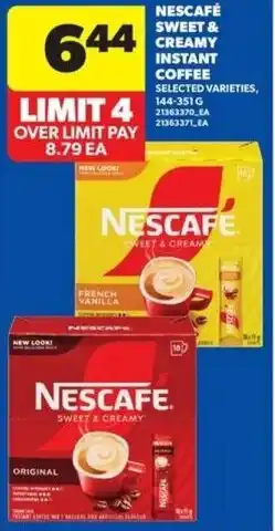 Real Canadian Superstore Nescafé sweet & creamy instant coffee offer