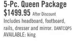 The Brick Scott Living Dante 5pc Bedroom Set with Bed, Dresser & Mirror, Brown - Queen Size offer