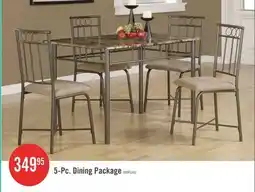 The Brick Small 5-Piece Rectangular Dining Package - Brown Marble-Look offer