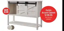The Brick Corbin 47.25 Accent Cabinet with Sliding Barn Doors - White Oak offer