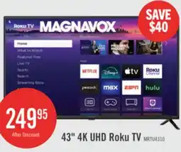 The Brick Magnavox 43 4K Ultra HD Roku Smart TV offer