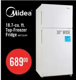 The Brick Midea 18 Cu. Ft. Top-Freezer Refrigerator - MRT18S4AWW offer