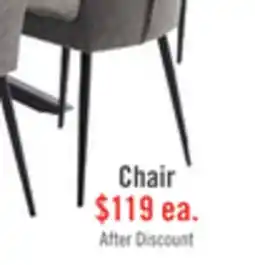 The Brick Tavo Dining Chair with Microfibre Polyester Fabric, Metal - Grey offer