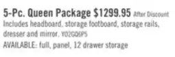 The Brick Yorkdale 5pc Bedroom Set with 6-Drawer Storage Bed, Dresser & Mirror, Grey - Queen Size offer