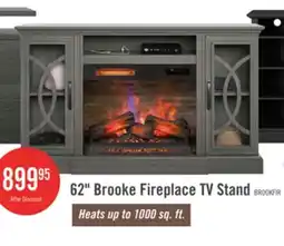 The Brick Brooke 62 Contemporary Electric Fireplace TV Stand with Storage & Cable Management for TVs up to 70 offer