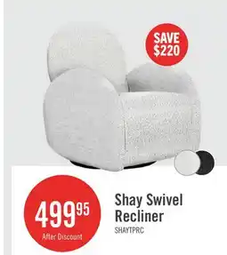The Brick Shay 33 Chenille Fabric Swivel Glider Reclining Accent Chair - River Rock Beige offer