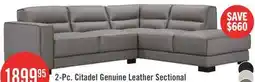 The Brick Citadel 2-Piece Right-Facing Top-Grain Genuine Leather Sectional with Wood Legs - Grey offer