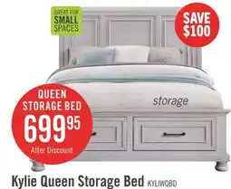 The Brick Kylie Platform Storage Bed with Headboard & Frame, Sand - Queen Size offer