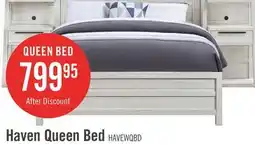 The Brick Haven Panel Bed with Headboard & Frame, White - Queen Size offer
