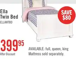 The Brick Ella Panel Bed with Headboard & Frame for Kids, Chevron Pattern, White - Twin Size offer