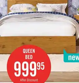 The Brick Scott Living Henri Panel Bed with Headboard & Frame, Wood, Brown - Queen Size offer