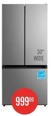 The Brick Midea 30 18.4 Cu. Ft. French-Door Refrigerator - Stainless Steel - MRF18B4AST offer