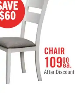 The Brick Echo Dining Chair with Linen-Look Fabric, Wood, Ladder-Back - White offer